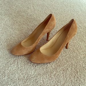 JCrew nude suede heels GENTLY WORN